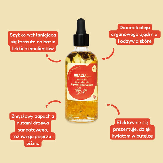 Argania i różowy pieprz | aksamitny olejek do ciała | 100ml