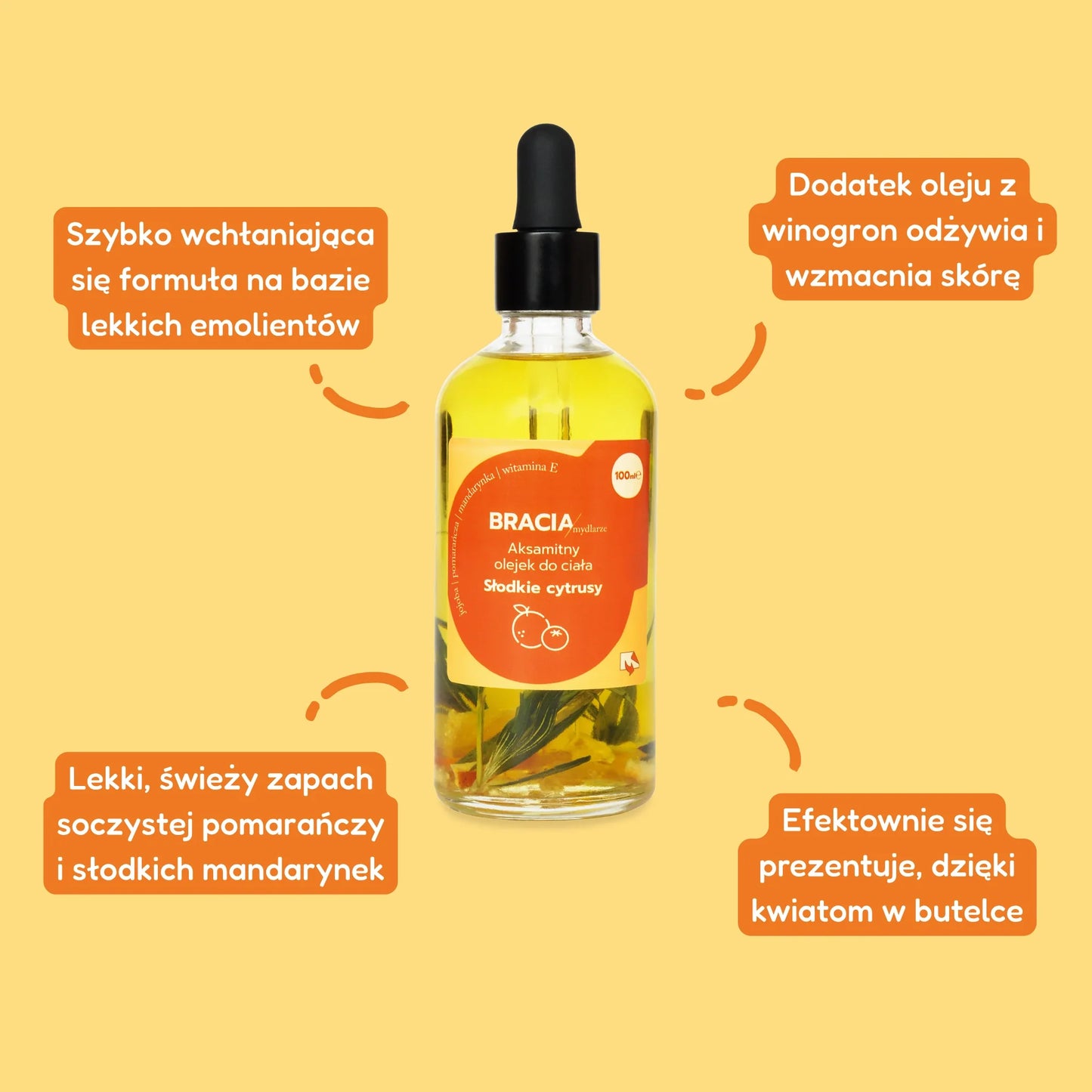Słodkie cytrusy | aksamitny olejek do ciała | 100ml