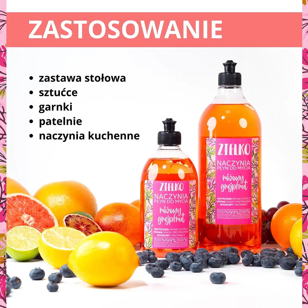 ZIELKO Płyn do mycia naczyń RÓŻOWY GREJPFRUT 1l