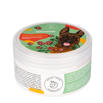 HAIRY TALE COSMETICS Malinois - nabłyszczająca maska do włosów z kwasem glikolowym 200 ml